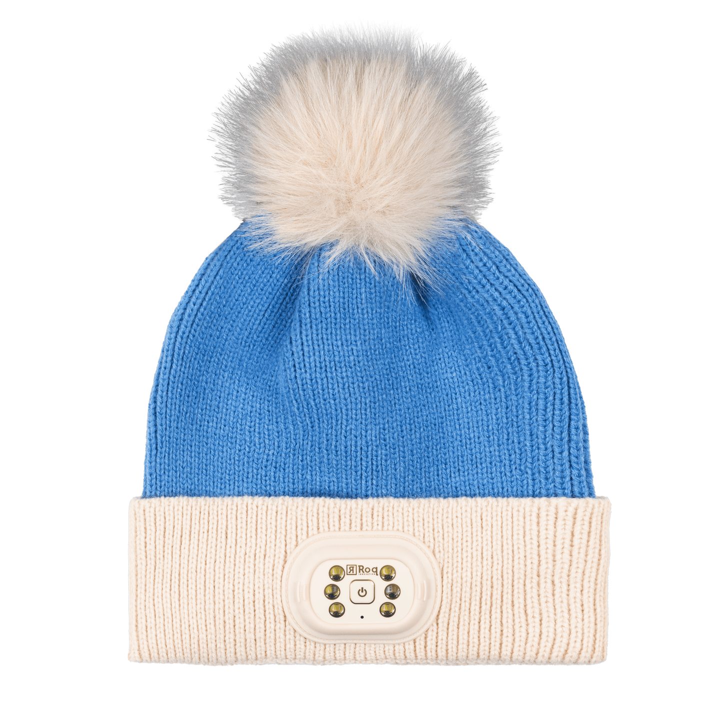 LED Pom Pom Beanie - Sky Blue