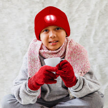 Load image into Gallery viewer, Kids Led Beanie &amp; Glove Beanie Set - Red
