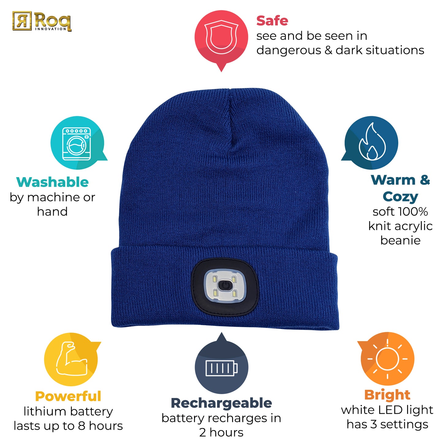 Headlightz® Beanie - Knit - Galaxy Blue