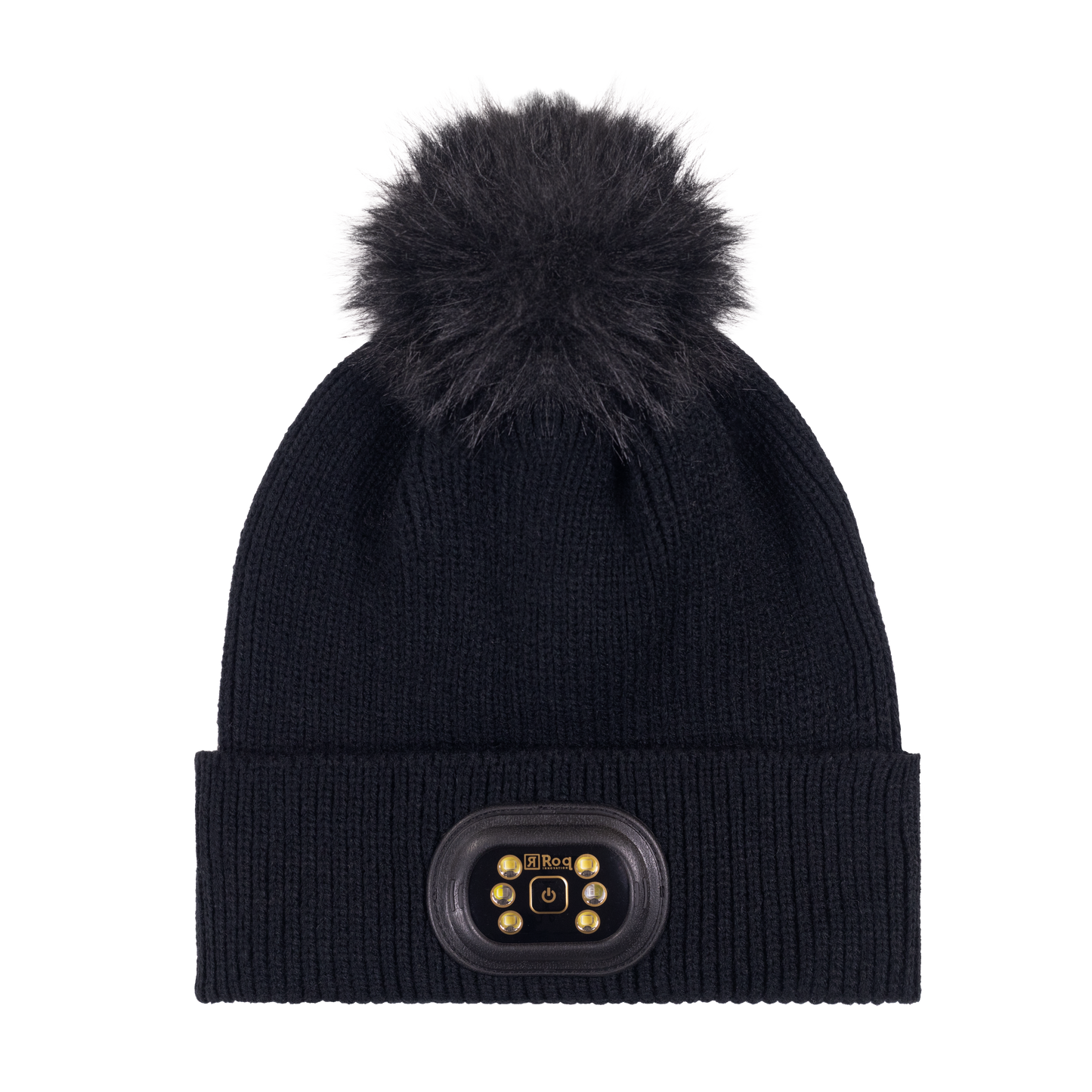 LED Pom Pom Beanie - Black