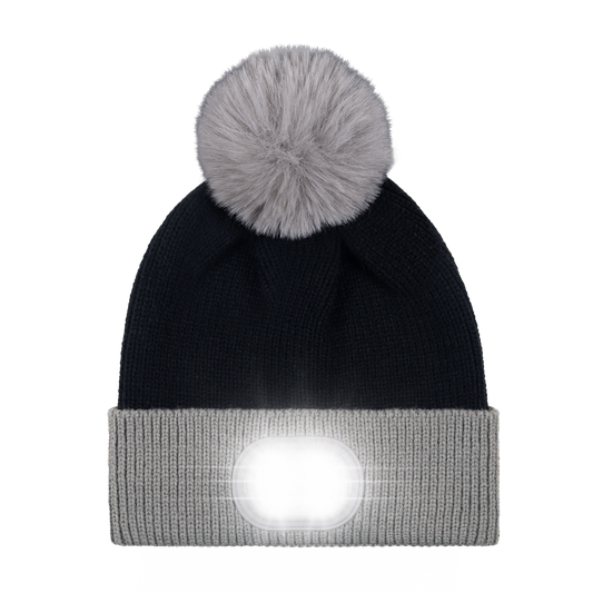 LED Pom Pom Beanie - GRAY