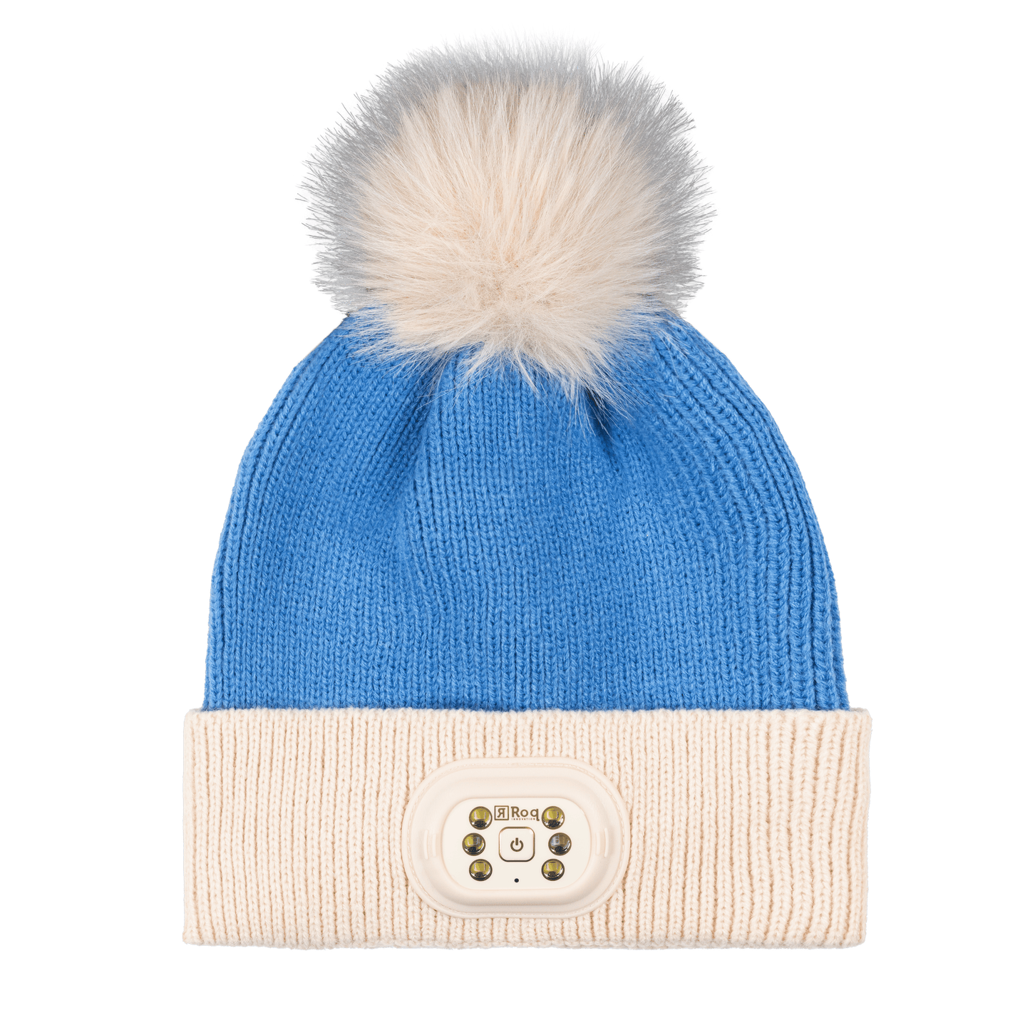 LED Pom Pom Beanie - Sky Blue