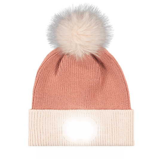 LED Pom Pom Beanie - Blush