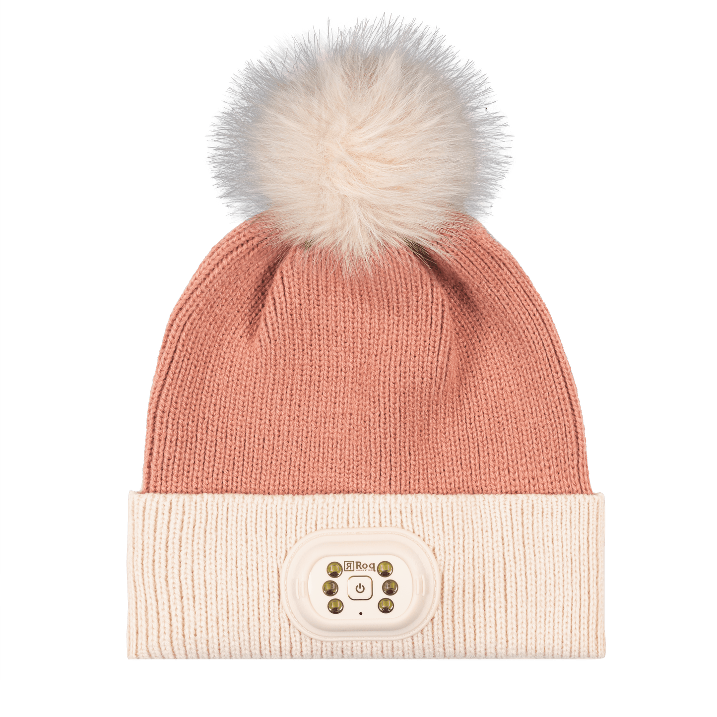 LED Pom Pom Beanie - Blush