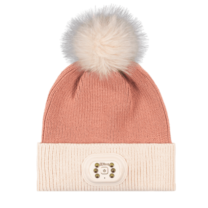 LED Pom Pom Beanie - Blush