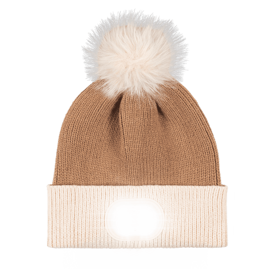 LED Pom Pom Beanie - SAND