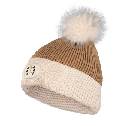 LED Pom Pom Beanie - SAND