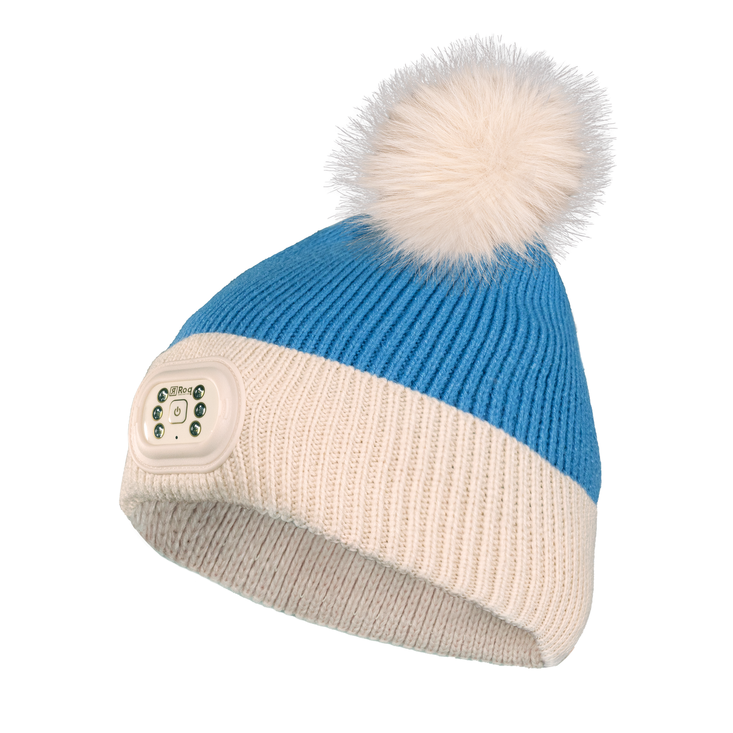 LED Pom Pom Beanie - Sky Blue