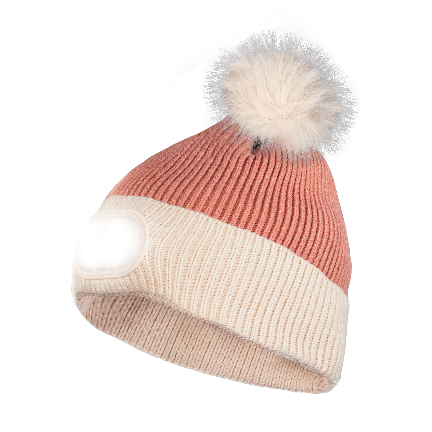 LED Pom Pom Beanie - Blush