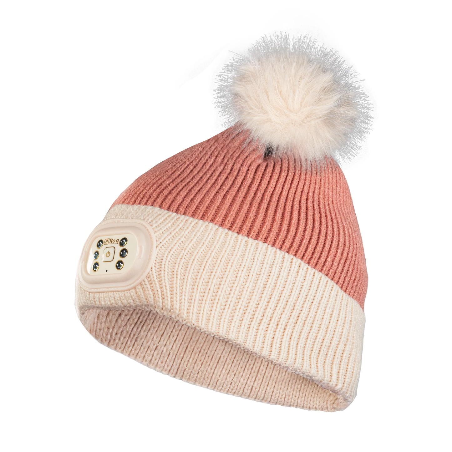 LED Pom Pom Beanie - Blush