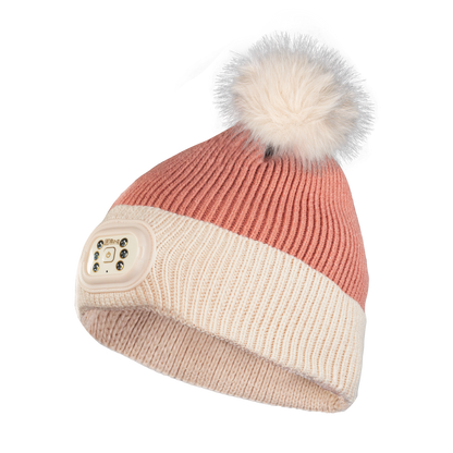 LED Pom Pom Beanie - Blush