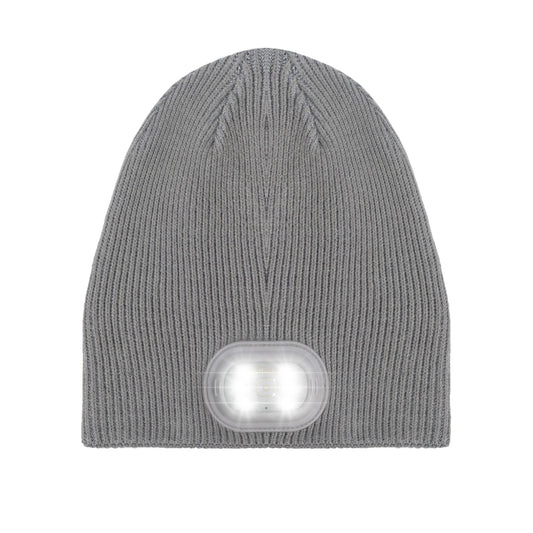 Reflective & Reversible LED Knit Beanie - Grey