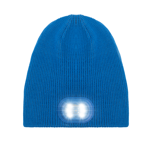 Reflective & Reversible LED Knit Beanie - Blue