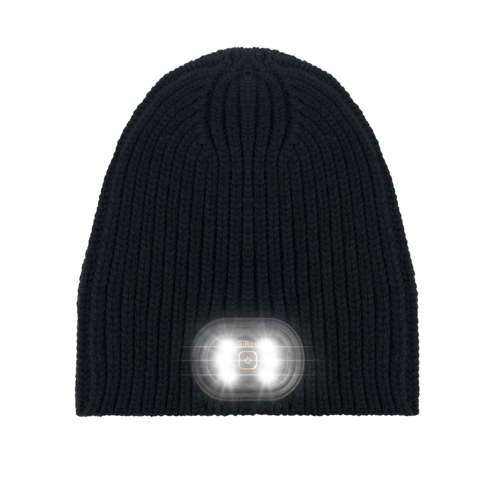 Reversible Knit LED Beanie - Black