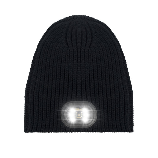 Reversible Knit LED Beanie - Black