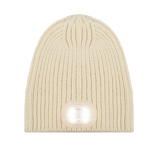 Reversible Knit LED Beanie - Ivory