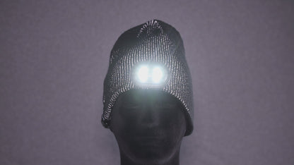 Reflective & Reversible LED Knit Beanie - Blue