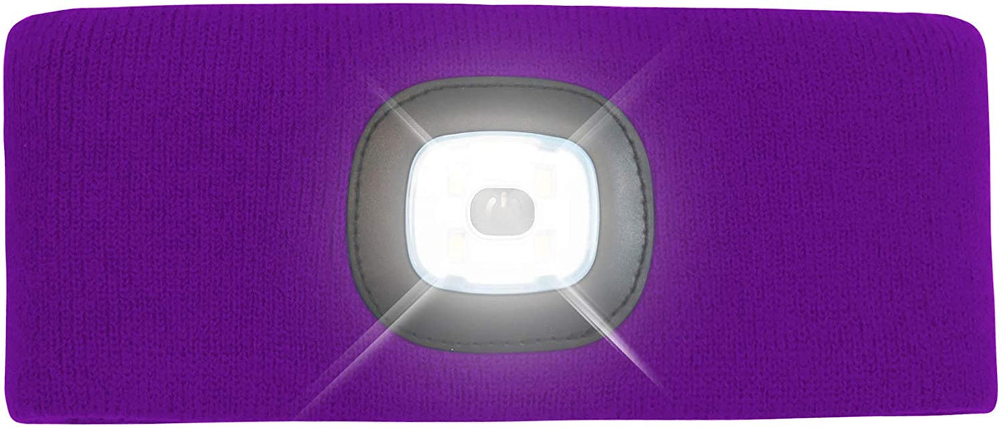 Headlightz® Headband - Knit - Plum