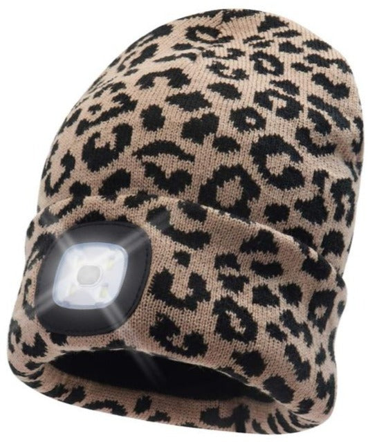 Headlightz® Beanie - Knit - Leopard