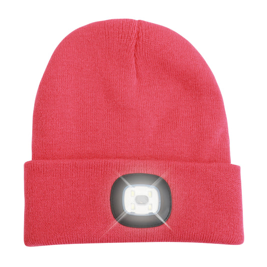 Headlightz® Beanie - Knit - Coral