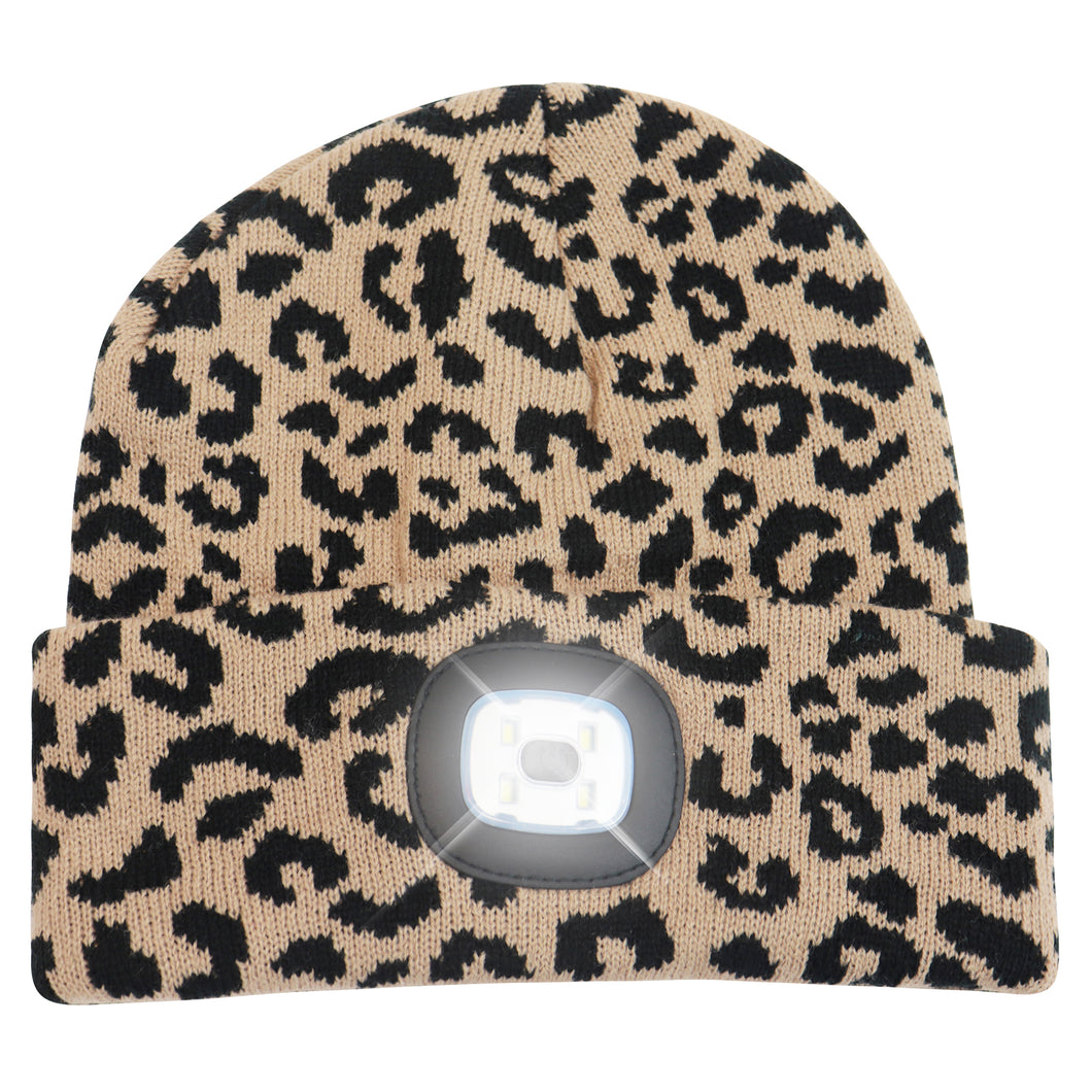 Headlightz® Beanie - Knit - Leopard