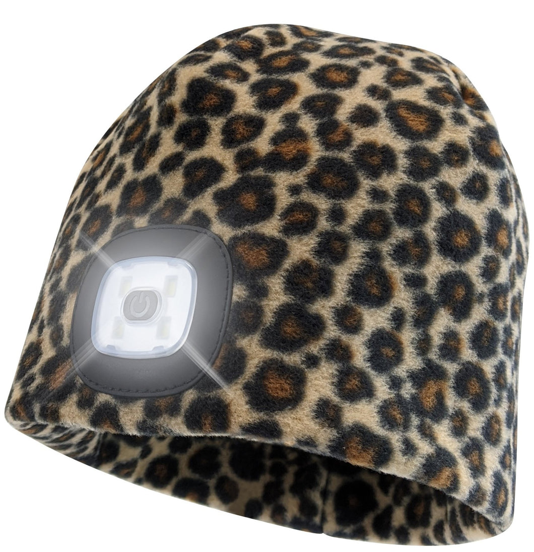 Headlightz® Beanie - Fleece - Leopard