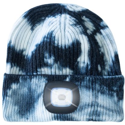 Headlightz® Beanie - Knit - Tie Dye Black