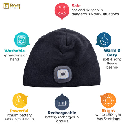 Headlightz® Beanie - Fleece - Black