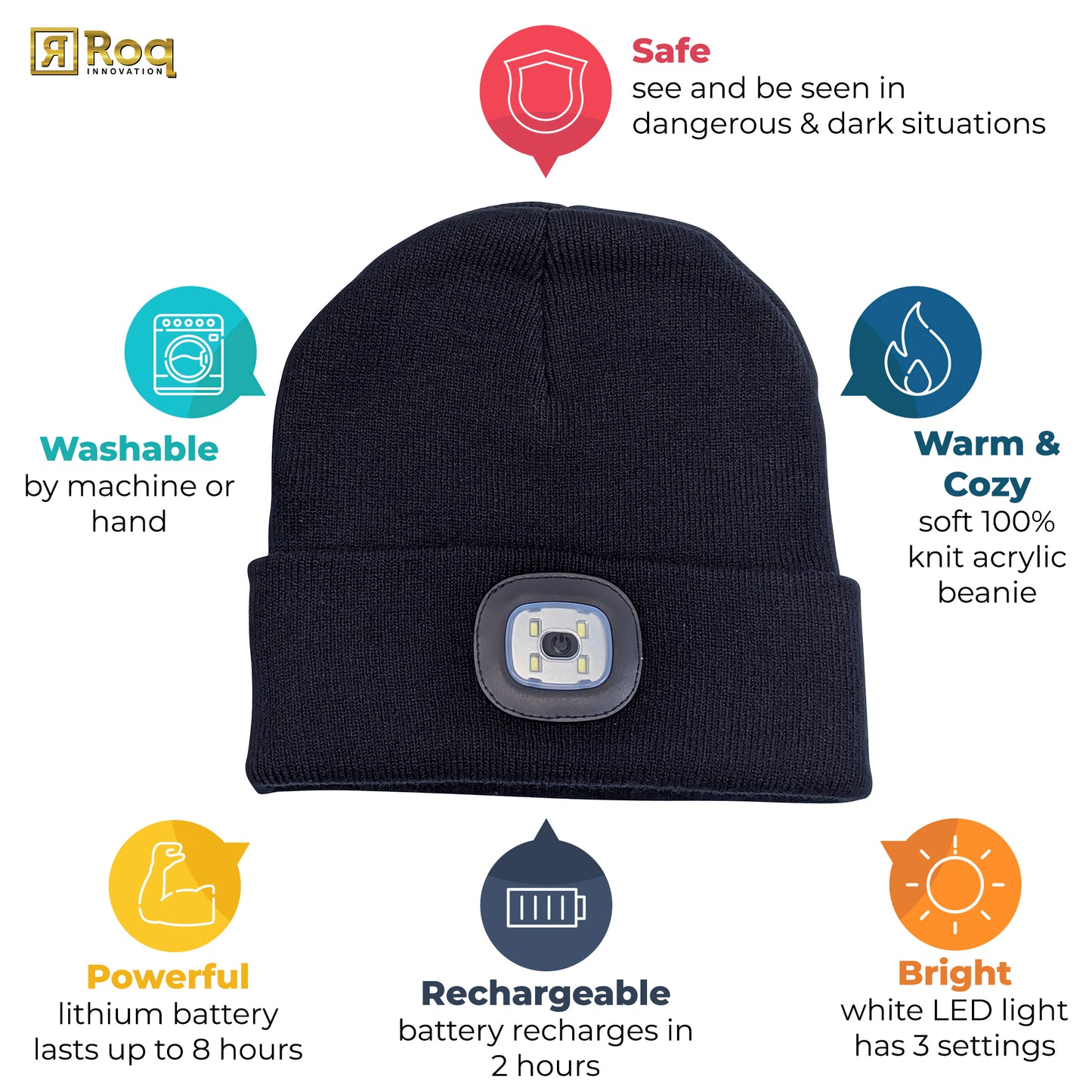 Headlightz® Beanie - Knit - Black