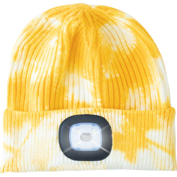 Headlightz® Beanie - Knit - Tie Dye Yellow – Roq Innovation